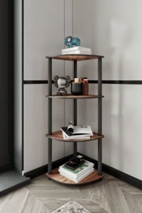 4 Katlı Dekoratif Köşe Kitaplık